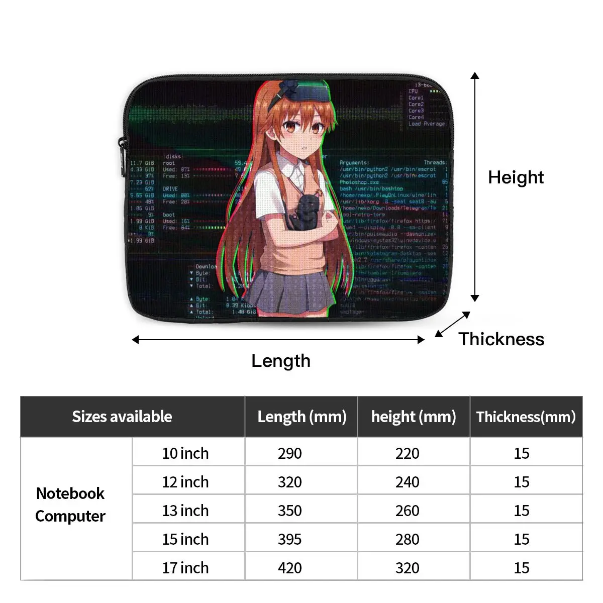 Чехол для ноутбука Mikoto Misaka Linux Case17 15 13 12 10 дюймов | Компьютеры и офис