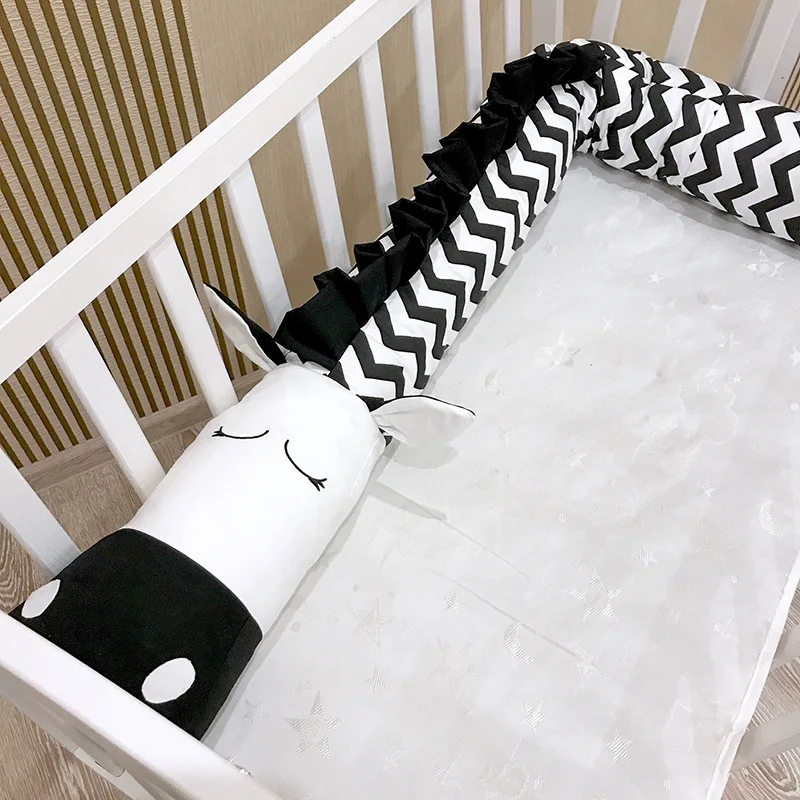 

Baby Crib Bed Bumper Cotton Cartoon Zebra Bumpers Infant Bedding Pillows Children Cradle Bed Soft Cushion Newborn Bedroom Decor