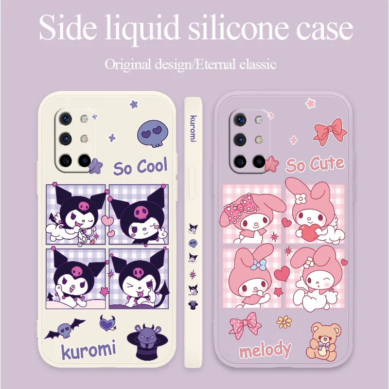 

Magic Bunny Square Camera Lens Protection Liquid Silicone Case For Oneplus 8t 9 9pro 9r pro Ultra Thin Soft Phone Cover Case