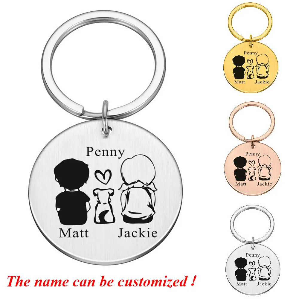 

Персонализированные брелоки с именем на заказ для любителей собак, парней, девушке, трендовые брелоки с биркой, подарок на день святого Вале...