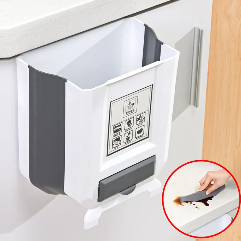Ванная кухня мусорное ведро Складное с выдвижным ящиком дверь шкафа подвесное
