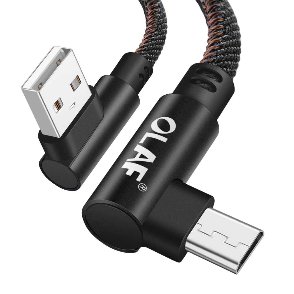 Олаф 90 градусов Micro USB кабель 2.4A Быстрая зарядка кабель для передачи данных Microusb кабель для samsung Xiaomi Android мобильный телефон кабель