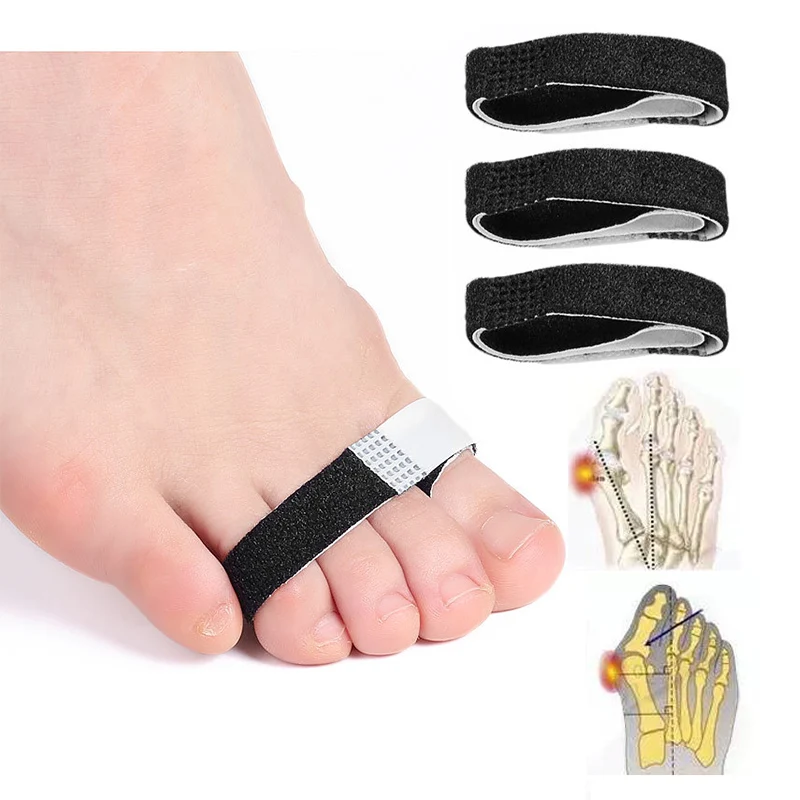 

2 Pcs New Toe Finger Straightener Hammer Toe Hallux Valgus Corrector Bandage Toe Separator Splint Wraps Foot Care Supplies Solid