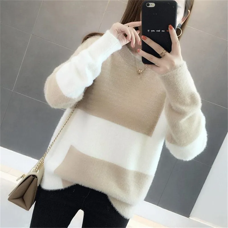 

Ymwmhu Fashion Sweater Basic Hit Casual 2021 Female Winter Warm Clothes Korean Women Long Sleeve All Match College Wind Sweaters