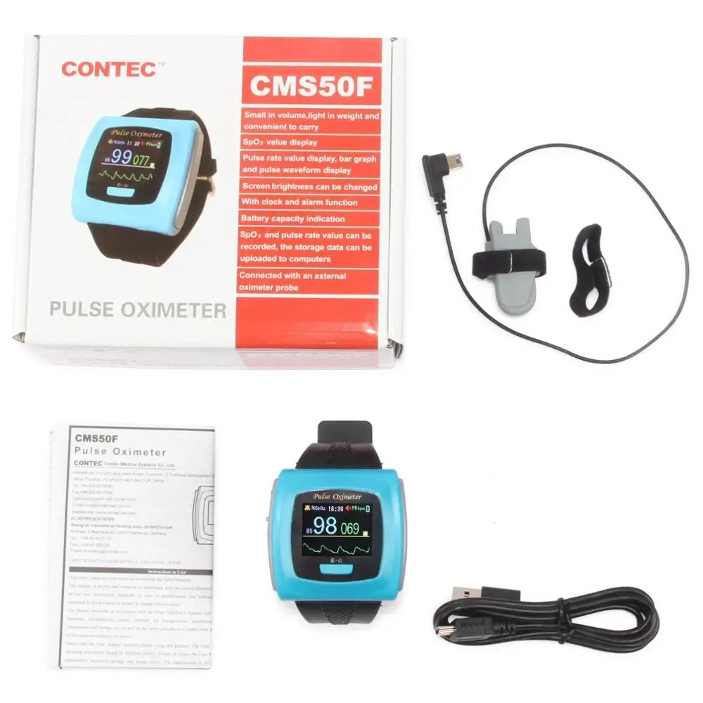 Пульсоксиметр на запястье CONTEC прибор для измерения уровня кислорода в крови Spo2