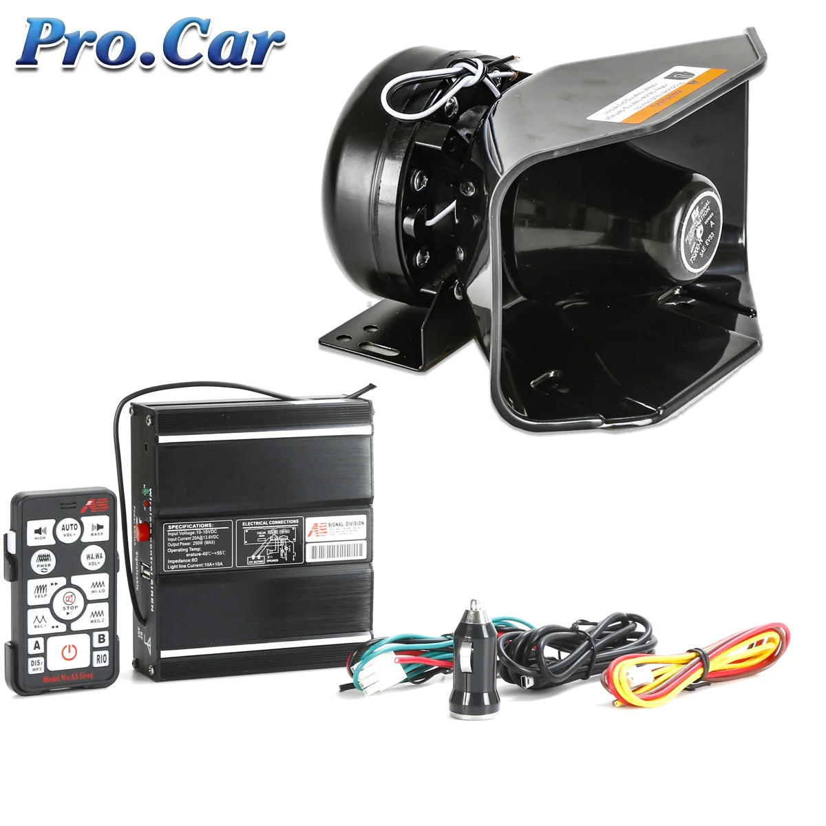 400 Вт Автомобильная Беспроводная аварийная сирена Предупреждение лизация