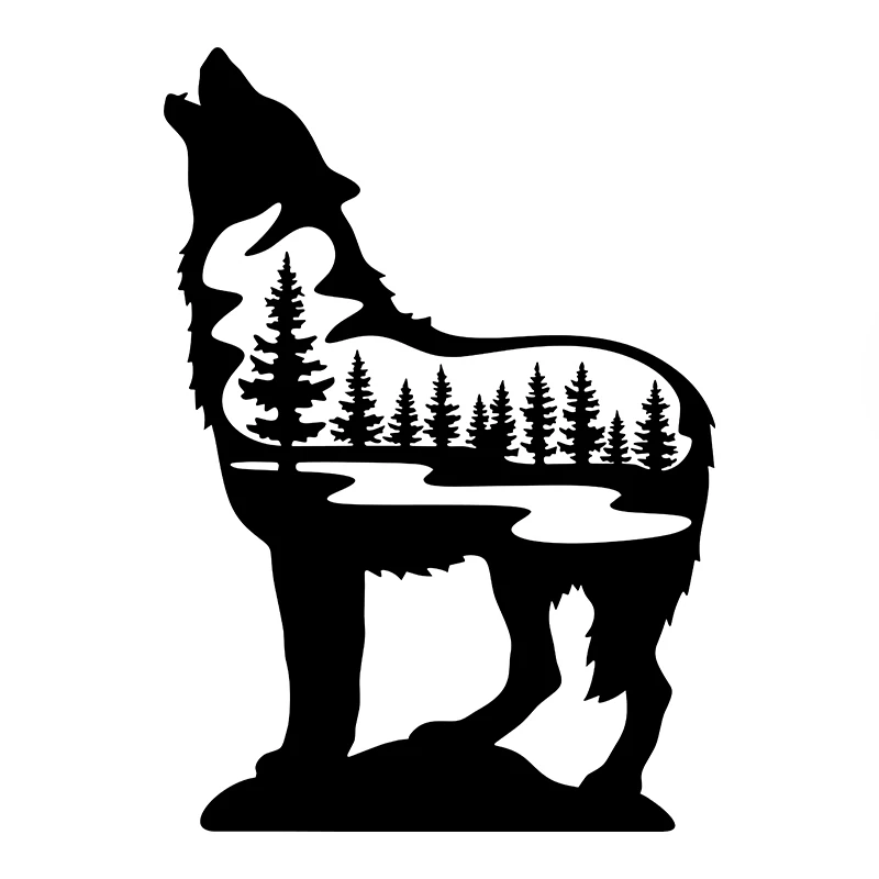 

Small Town Howling Wolf Fashion Creative Vinyl Sticker Handsome Animal Car Stickers Decoration