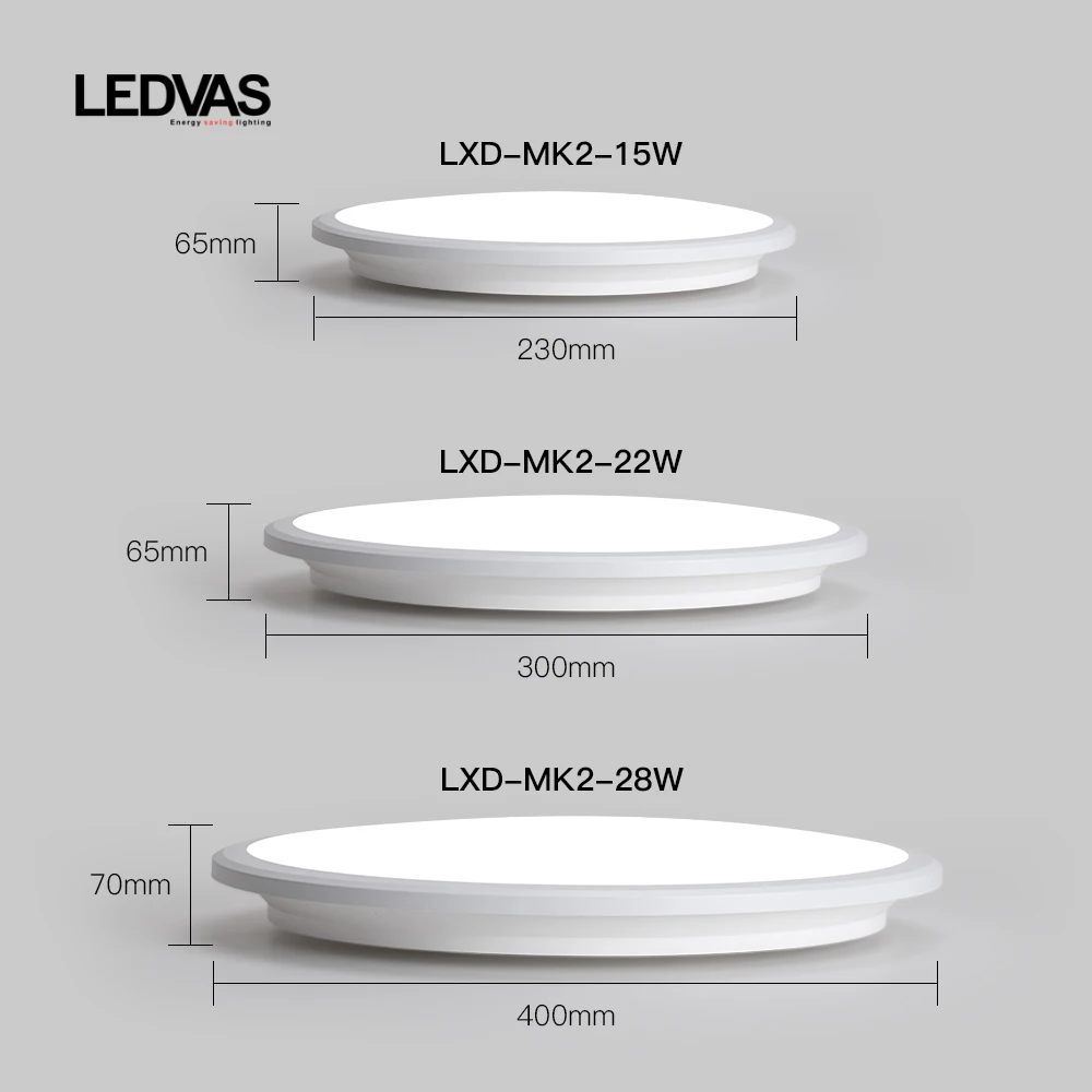 Lámpara de luz LED de techo frío de ahorro de energía, 6500K, 2 años de garantía, 15W/22W/28W, adecuado para dormitorio, cocina, pasillo, balcón