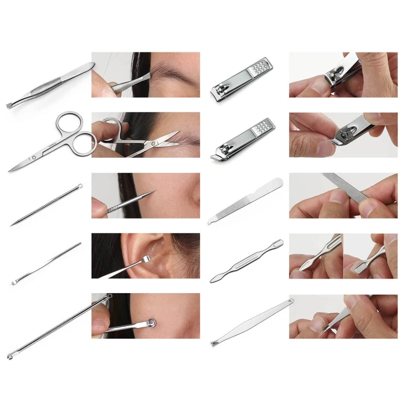 

Pedicure Kit Nail Clipper Set 13pcs Professional Grooming Kit Sta Q1QD