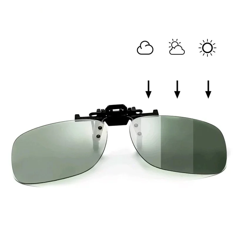

Photochromic Polarized Clip On Sunglasses Near-Sighted Driving Night Vision Lens Anti-UVA Anti-UVB Sunglasses Clip De Sol UV400