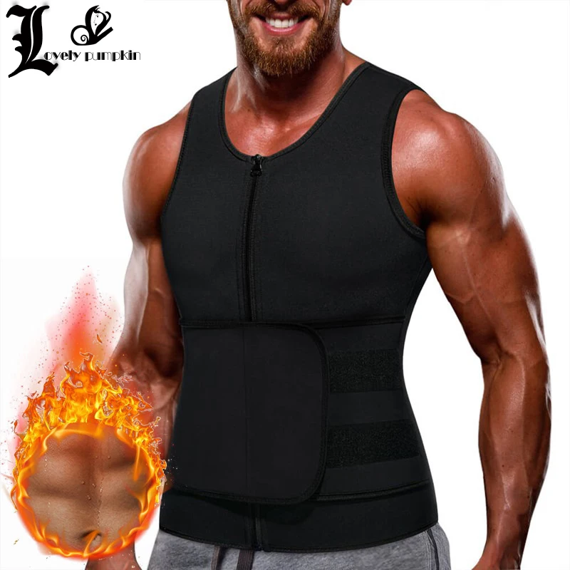 Men Waist Trainer Vest for Weight loss Hot Neoprene Corset Body Shaper Zipper Sauna Tank Top Workout Shapers Shirt Shapers
