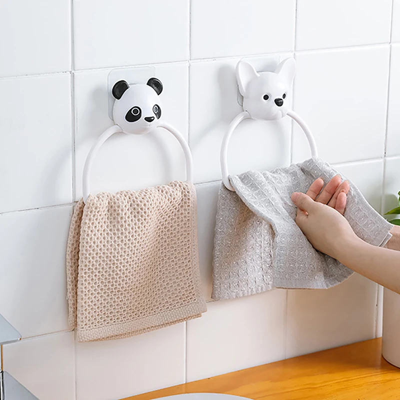 

Кольцо вешалка для полотенец Высокое качество клейкое полотенце подвесной милый мультяшный стикер с животным настенным дверным полотенце...