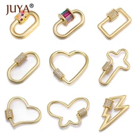 juya wholesale lock hook spiral clasps trendy hanging chain pendants diy necklace bracelets hand made jewelry making accessories