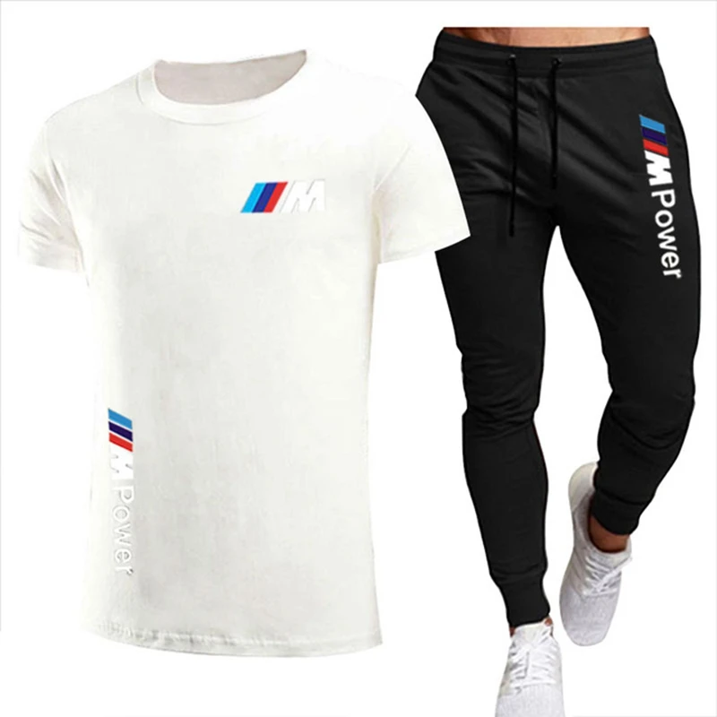 

Cotton Brand Tracksuits 2021 New Mens Sports Running Sets Quick Dry T Shirts + Fitness Pants Bodybuilding Training Set