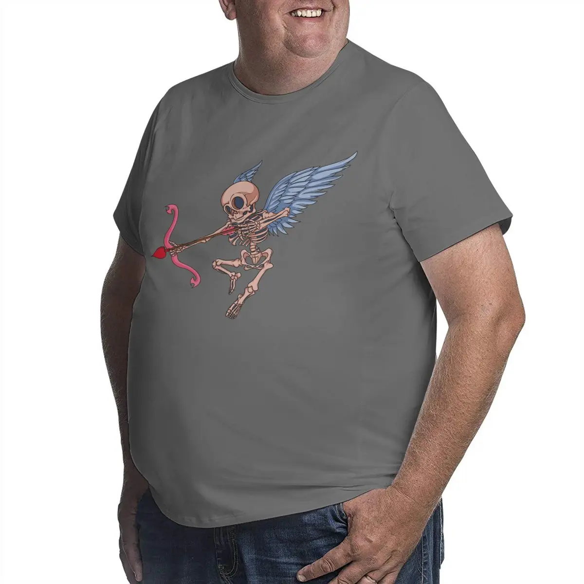 Kanpa 100% Cotton The devil angel T Shirts for Big Men Pattern Clothing Workout Tops Oversized Yellow Ikon T-shirt Plus Size | Мужская