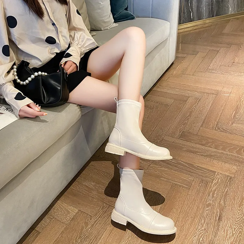 Women's ankle boots fashion thick-soled warm winter shoes women's thick-soled office ladies casual daily shoe size