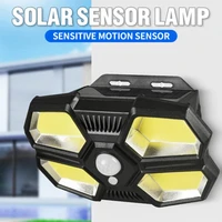 led solar light outdoor human induction pir motion sensor 120%c2%b0 illumination waterproof remote control wall lamp garden supplies