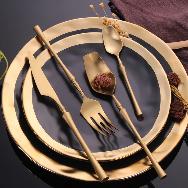 2019 juego de cubiertos 24 piezas Juego tenedores cuchillos cucharas conjunto vajilla portatil cubiertos|Столовые сервизы| |