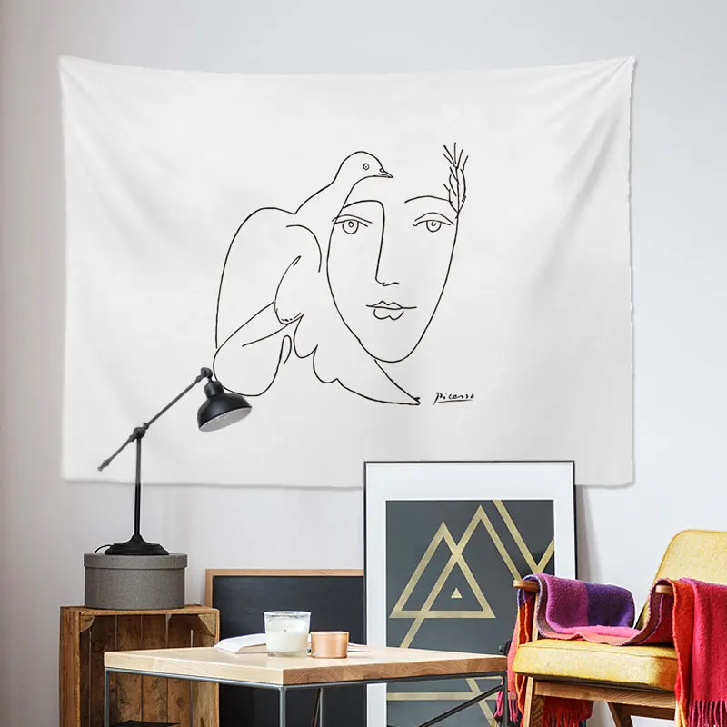 

Simple Nordic Tapestry Girl Aeshtetic Dorm Bedside Aesthetic Wall Tapestry Bedroom Accessories Tapiz Colgante Home Decor DF50GT