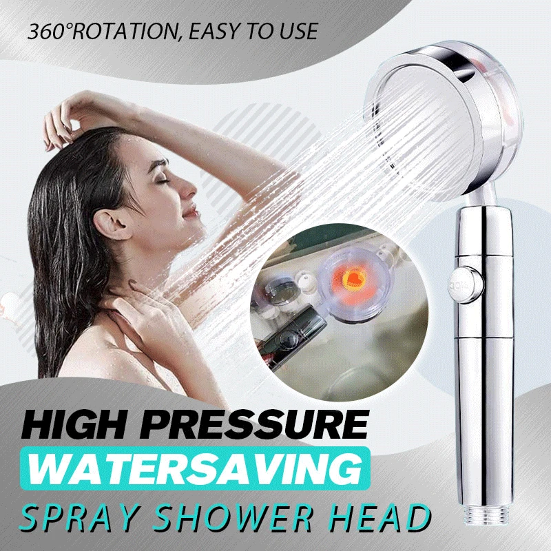 

360 Rotated High Pressure Spray Shower Head Rainfall Water Saving Showerhead Bathroom Hand-held Pressurized Massage Shower Head