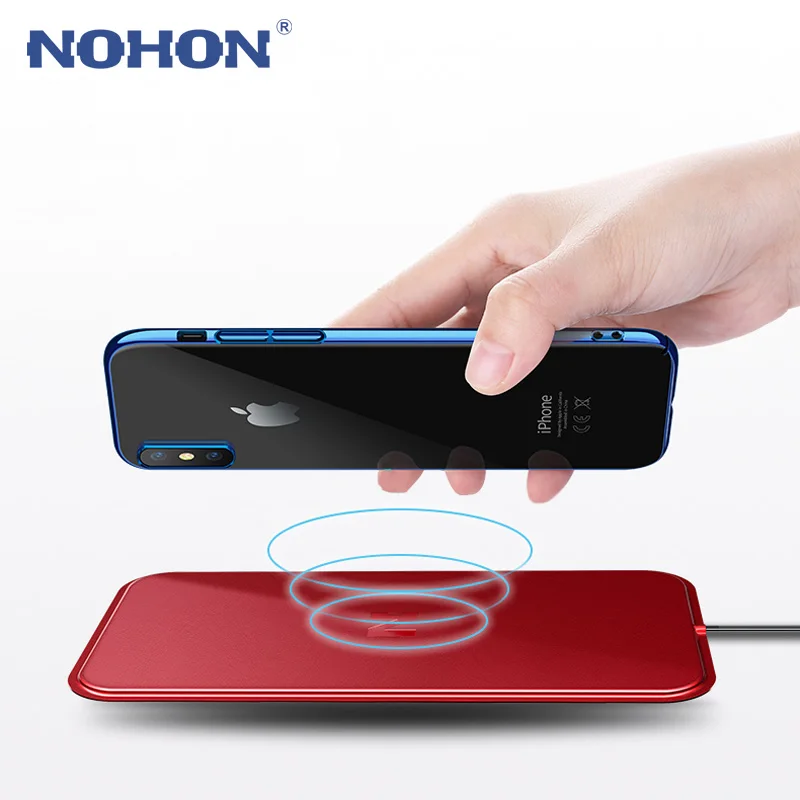 Беспроводное зарядное устройство NOHON Qi для iPhone X 8 Plus Samsung S8 S7 S6 Note 5 LG Nexus 7 Nokia HTC Sony