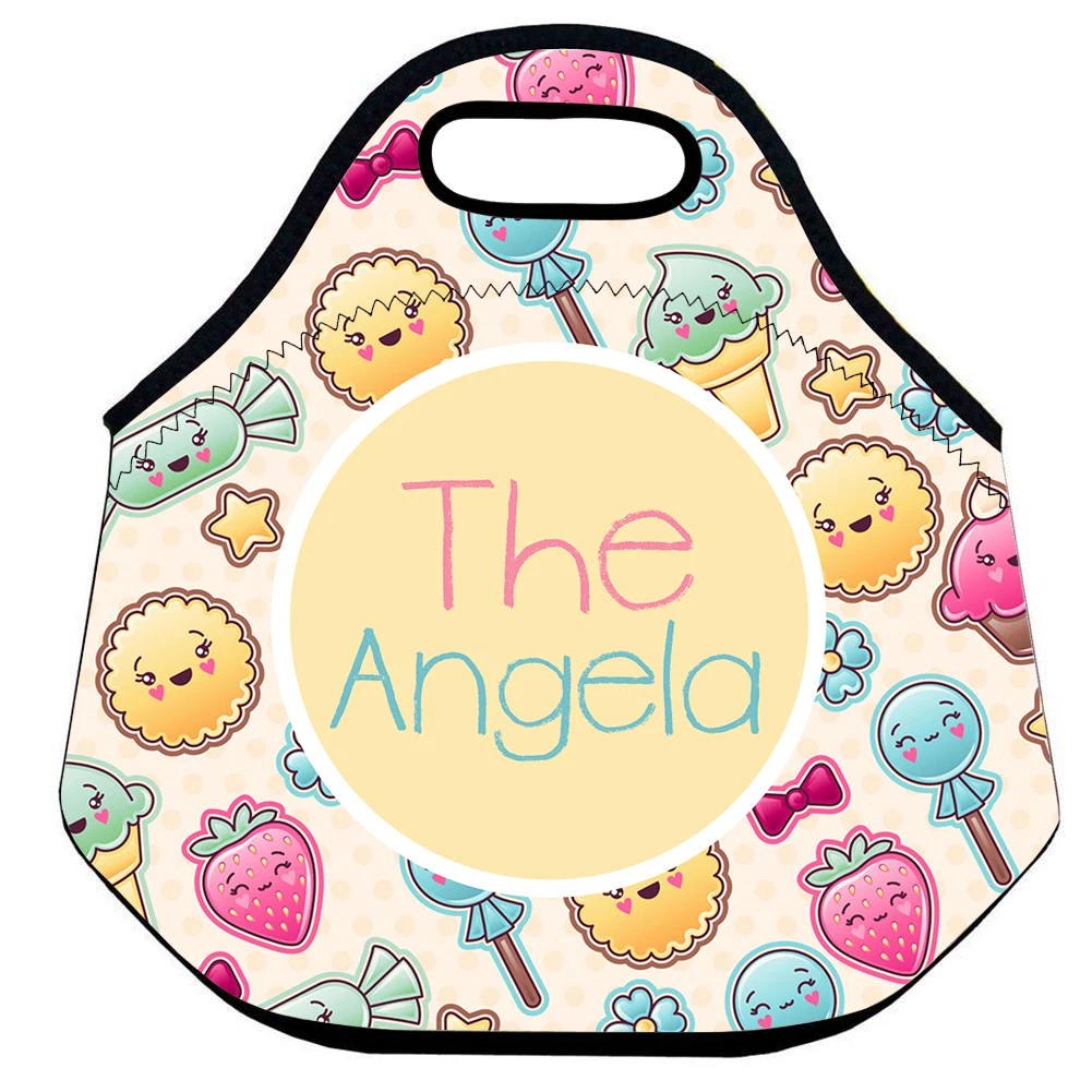 Kawaii фрукты ангела ланч-сумки для детей школьный Ланч Tote индивидуальные сумки