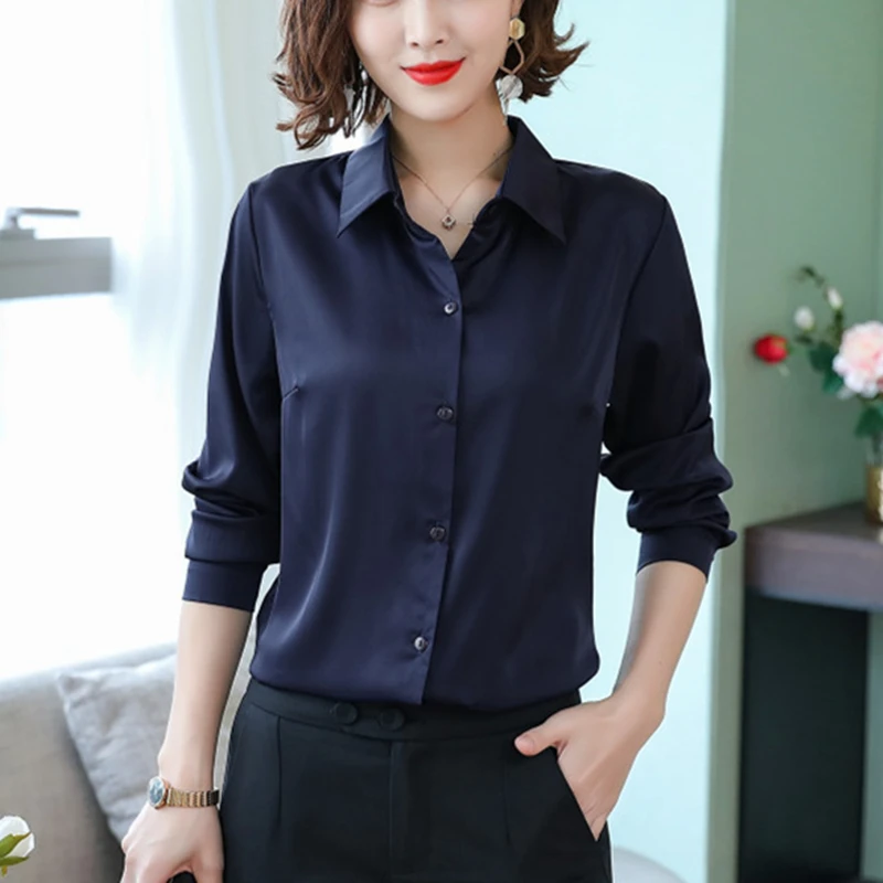 Women Silk Shirt Elegant Satin Shirts Plus Size Blusas Mujer De Moda 2019 Womens Tops and Blouses Harajuku |