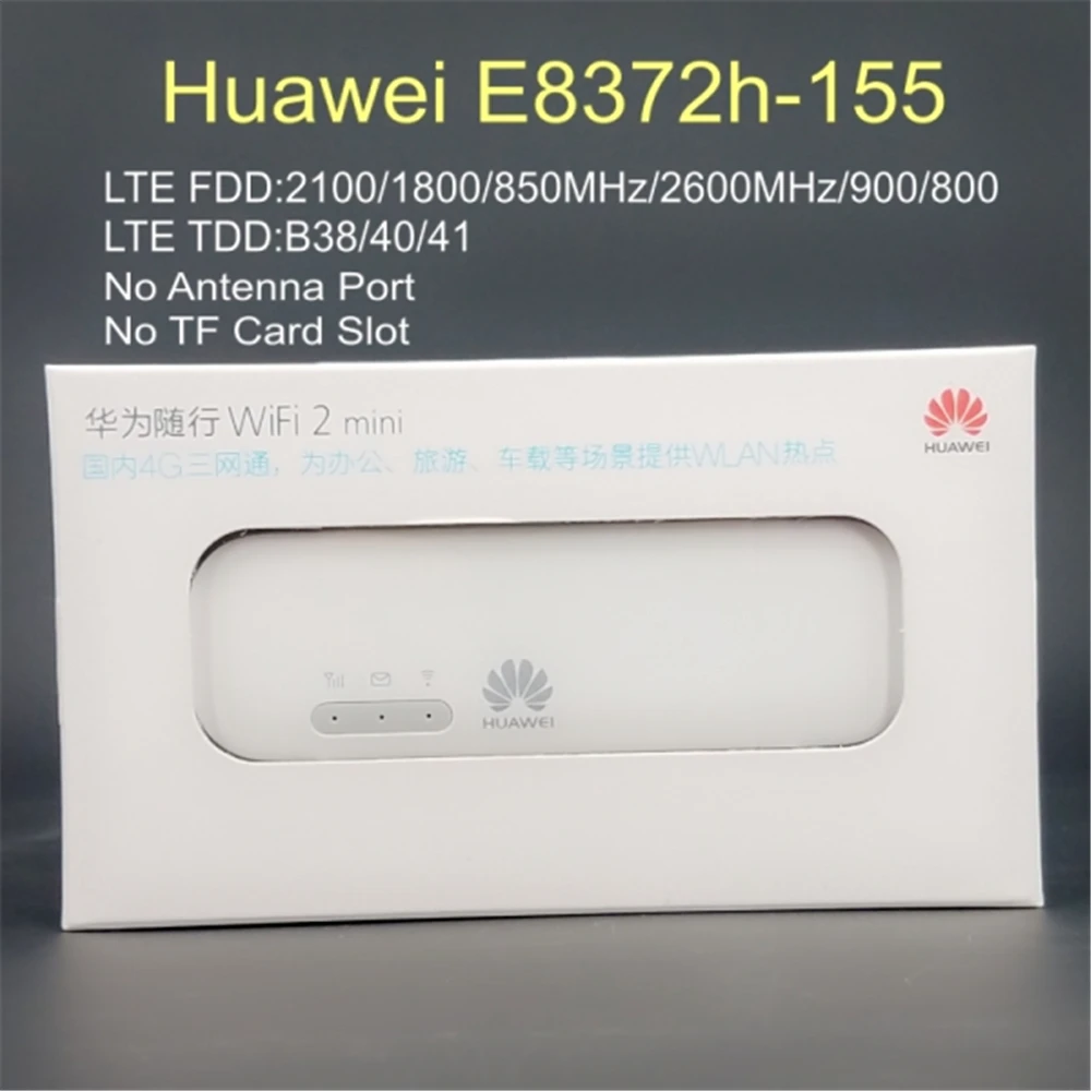 Lote de 10 Pces Desbloqueado Huawei Usb Wifi Modem 150mbps Móvel Dongle Lte Fdd b1 – 3 5 7 8 20 Tdd38 40 41 E8372h-155 4g