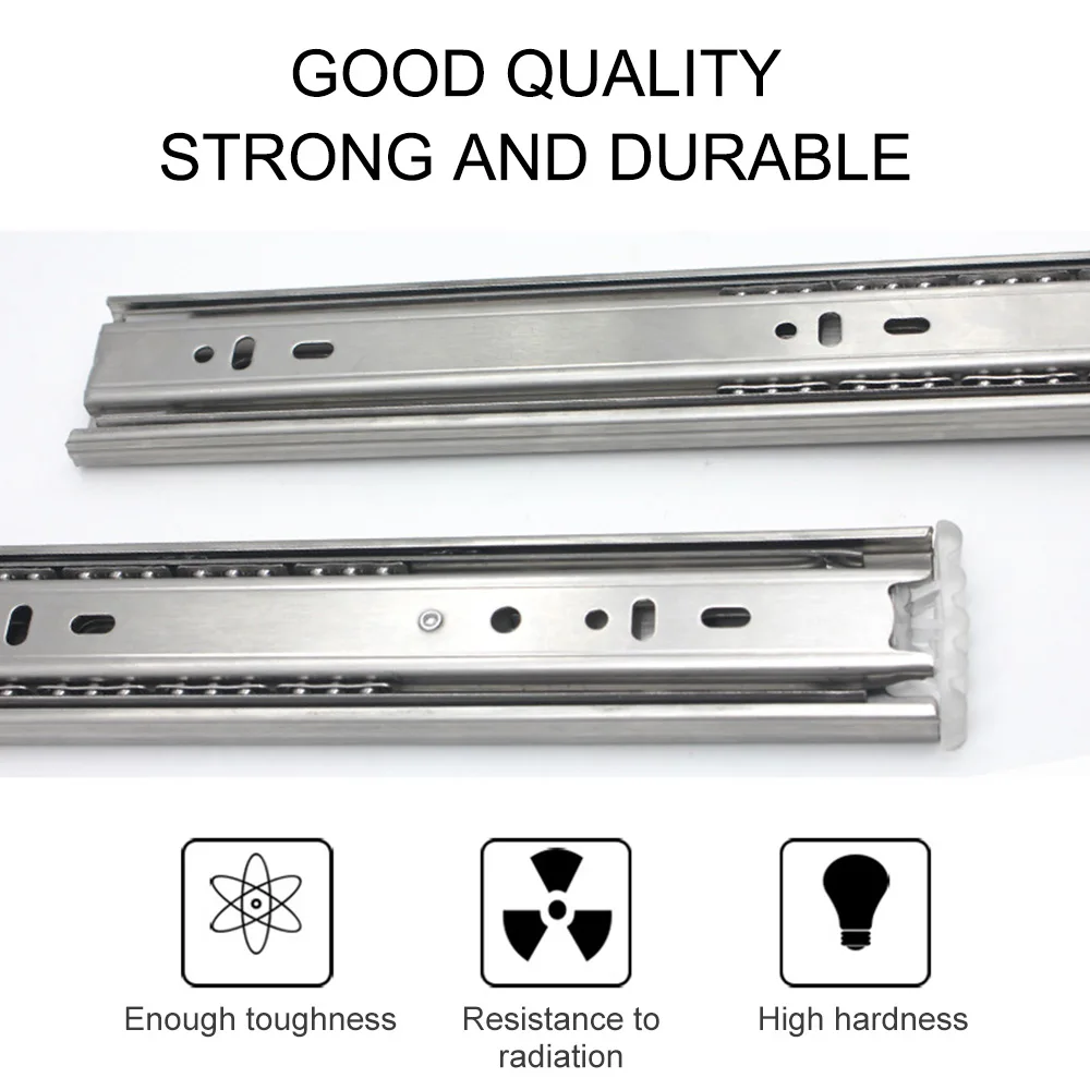 2pcs Drawer Track Slides Two Cabinet Rails Thickening Computer Table Chute Clothing Cabinets Keyboard Roller Pulley Furniture |