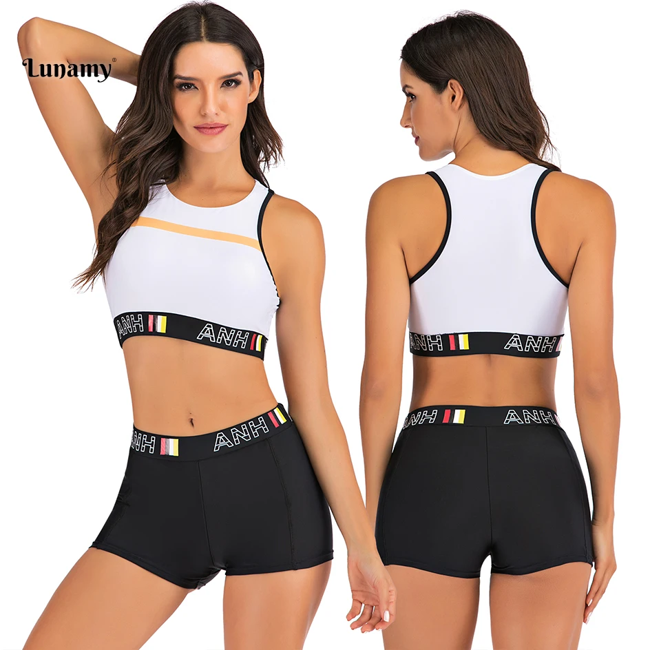 Купальник Lunamy из двух частей разных цветов без рукавов пикантный купальник с