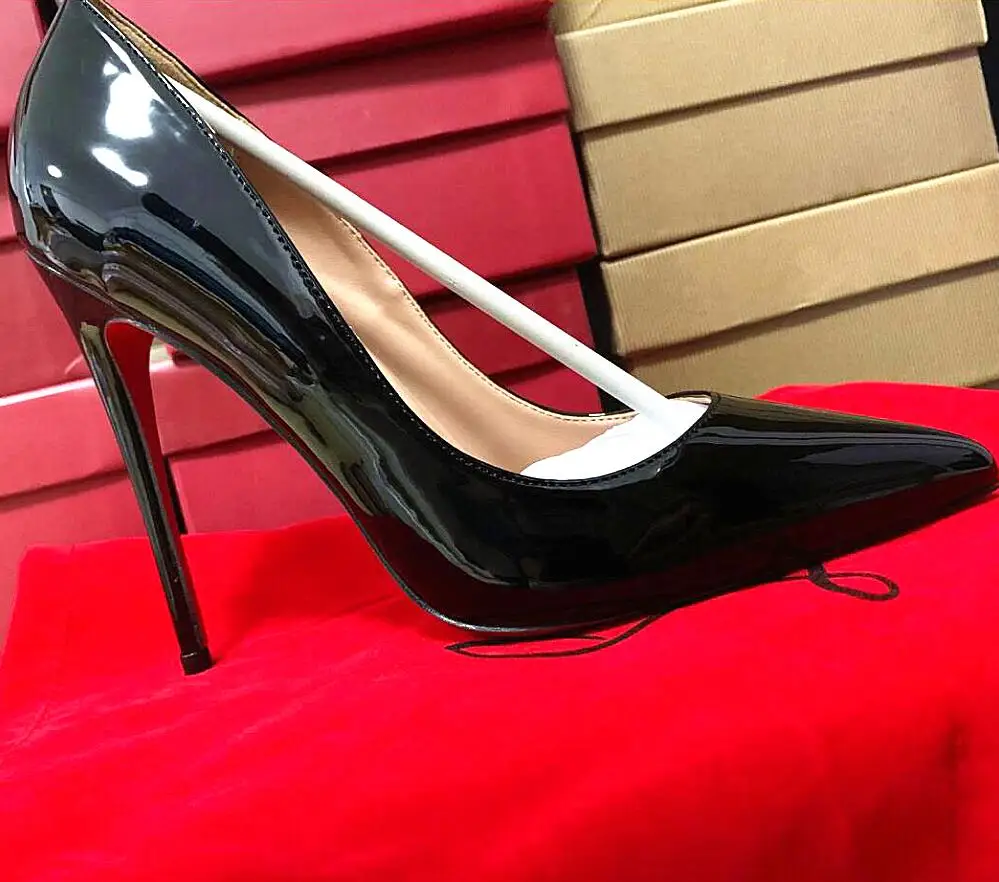 

classics women shoes red high heels sexy luxery shoes women 2021 fashion Pointed Toe 12cm Super High wedding shoes Basic 35-44