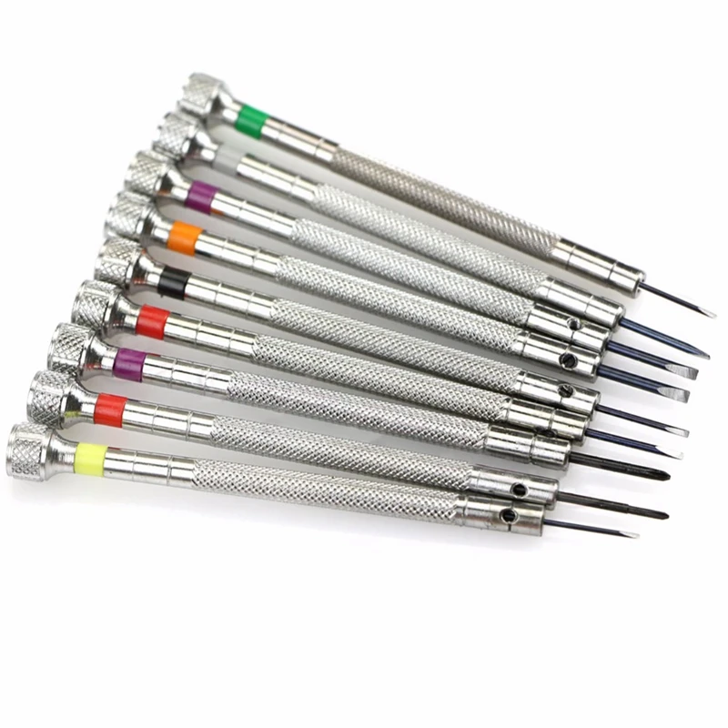 9Pcs 0.8mm-2.0mm Watch Screwdriver Screw Driver Kit Repair Tools Set For Watches Glass