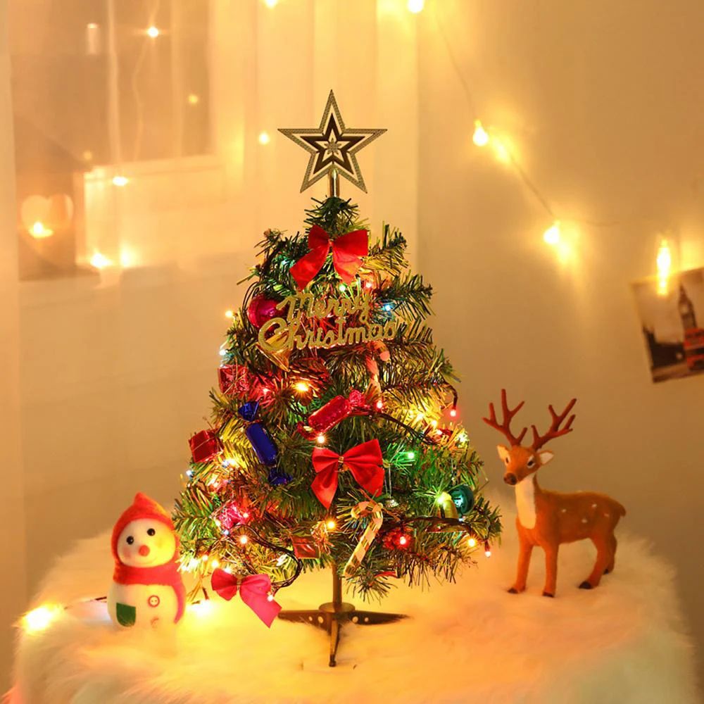 

Molezu 50Cm Christmas Tree with Lights Christmas Decoration Desktop Mini Christmas Tree Decoration Supplies