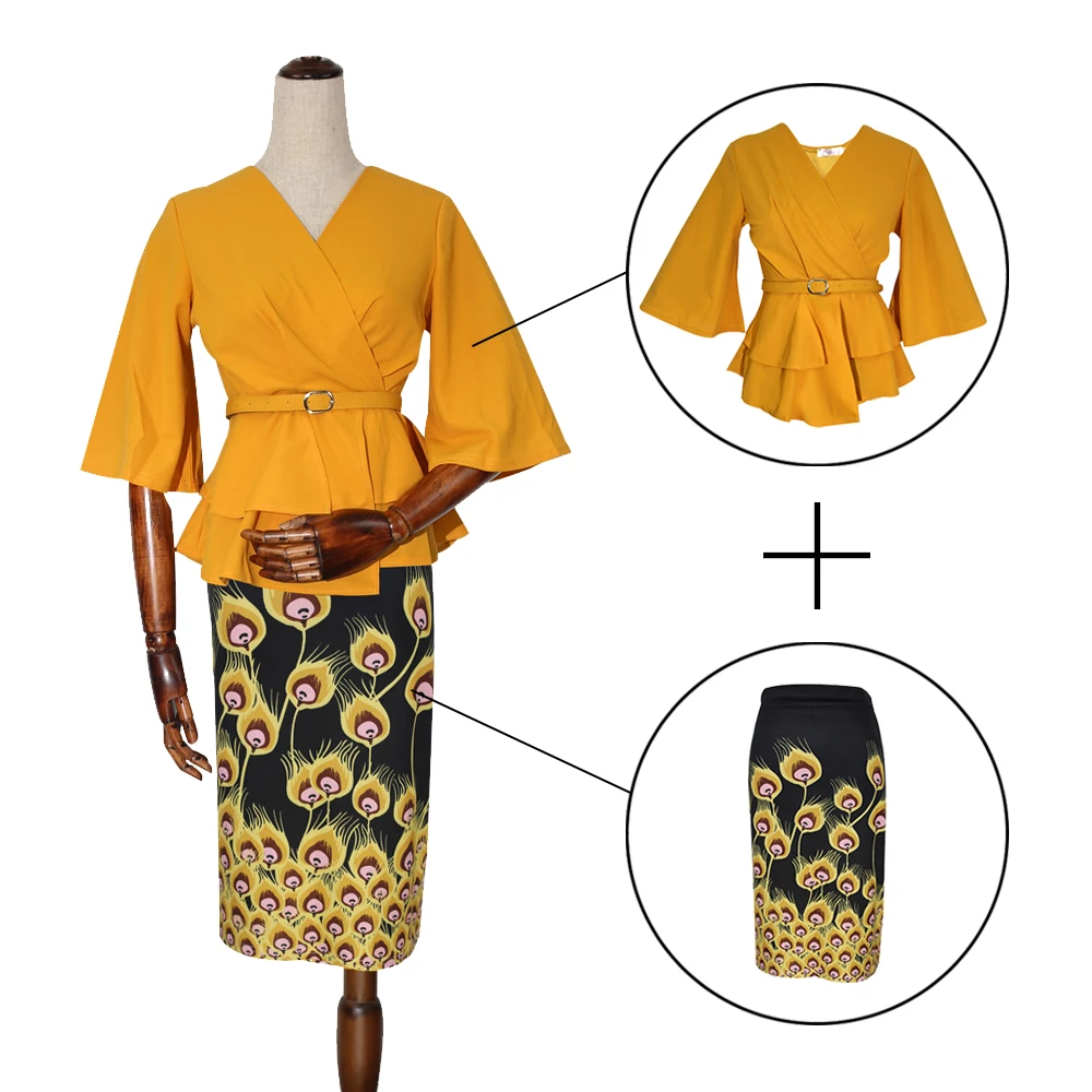 Новинка 2020 года Африканские платья для женщин Комплект из 2 предметов robe africaine femme