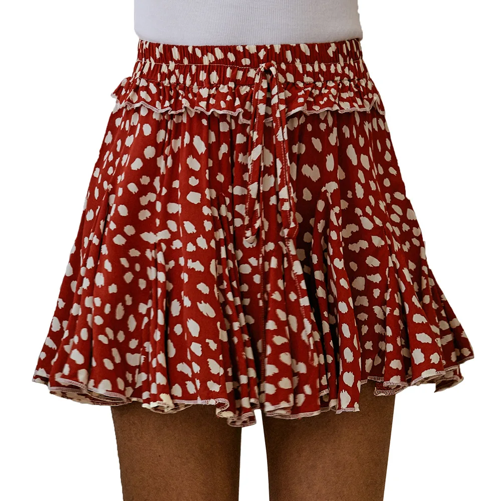 

2021 Casual Summer Pleated Skirt Sexy High Waist Print Floral Skirts A Line Boho Clothing Y2133A