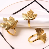 12pcs metal leaf wedding party napkin rings napkin buckles wedding table tower rings dinner table decor party banquet supplies