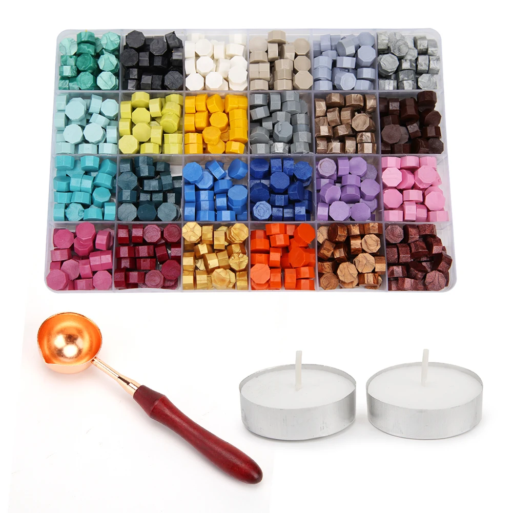 

200/400/700Pcs Seal Stamp Wax Vintage Tablet Set with Spoon Sealing for DIY Scrapbooking Wedding Decorative Invitation Sealing