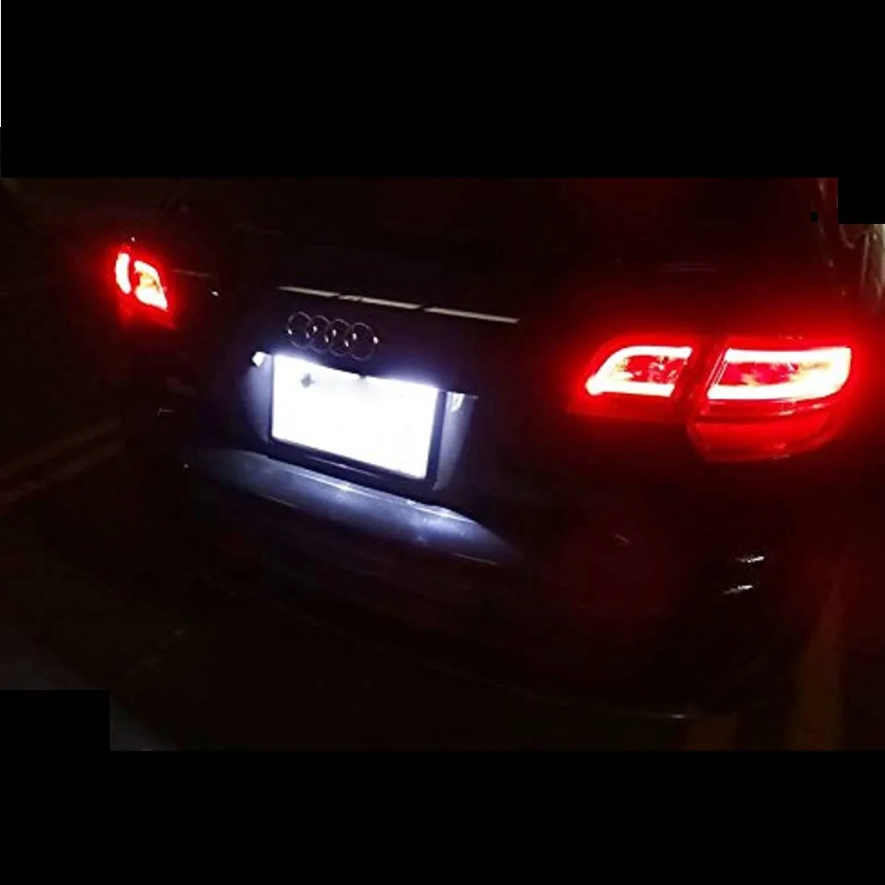 Светодиодный светильник Canbus 2 шт. для номерного знака Audi A3 S3 8P A4 S4 B6 B7 8E 8H A6 C6 S6 A8 S8 Q7