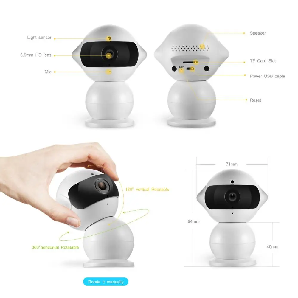 

960P HD Wireless Wifi IP Camera 1.3MP CCTV Wi-fi Camera IR-Cut Night Vision two-way Audio Surveillance Baby Monitor