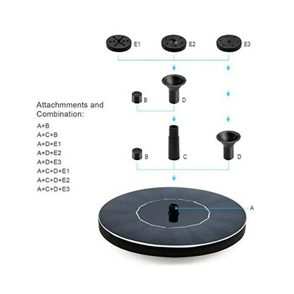 

7V/3W Solar Water Fountain Pump Colorful LED Lights Floating Pools Decor Lawn Garden Pump Pond Fountain Swimming O6O6