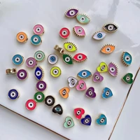 20pcs 2021 new design round heart eyes shape multicolor spacer beads copper jewelry findings for diy bracelet making