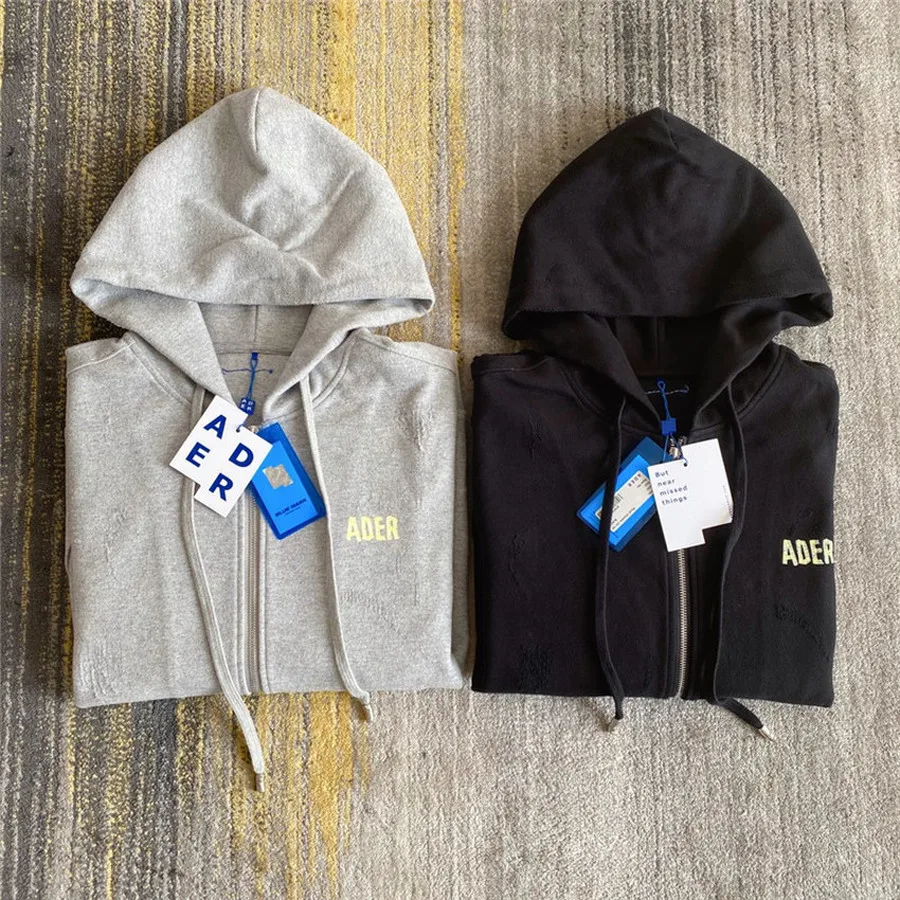 

Толстовка с капюшоном для мужчин и женщин, свитшот на молнии с надписью ADER ERROR, желтый пуловер с надписью Ader Mark, с внутренней меткой