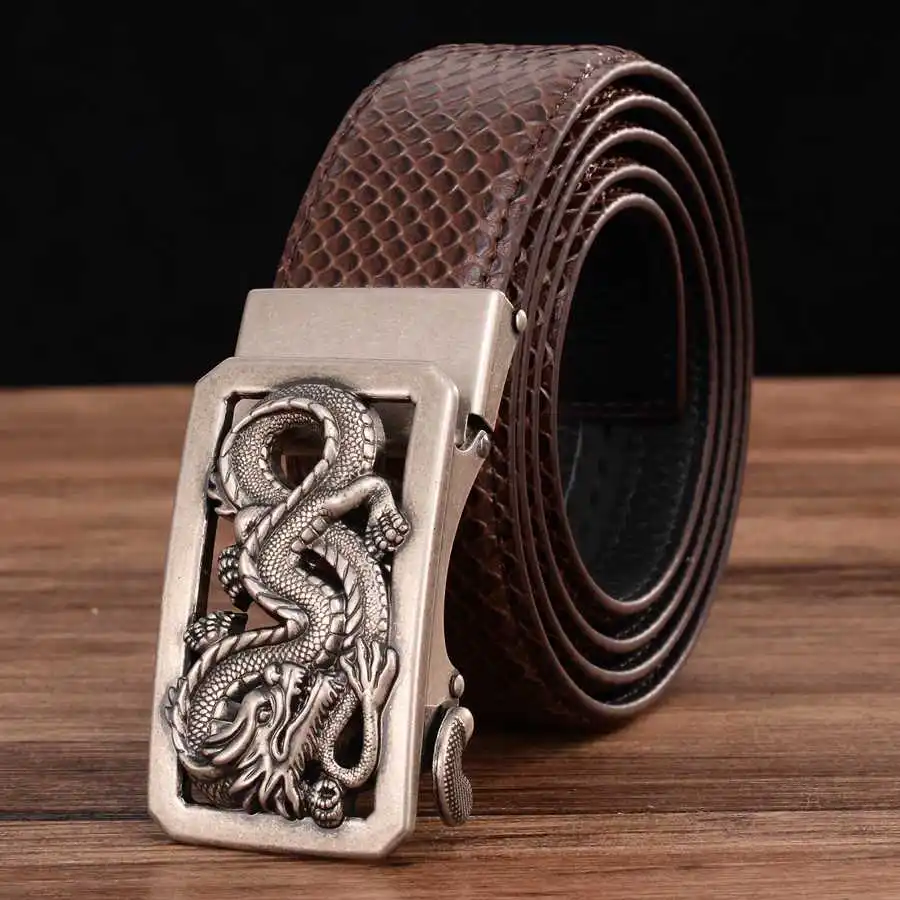 Винтажный Мужской ремень с храповым механизмом автоматической пряжкой