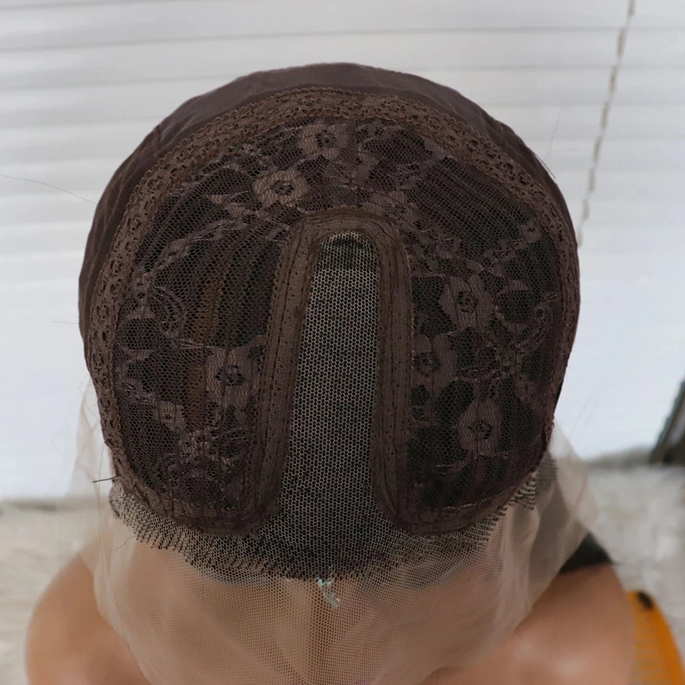 

Mix Brown Color Long Straight Synthetic Lace Wigs Highlight Pre Plucked Middle Point Glueless T Part Lace Wigs For Women