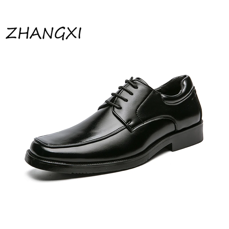 

Brand Men Leather Formal Business Shoes Male Office Work Flat Shoes Oxford Breathable Party Wedding Anniversary Shoes Dress Shoe