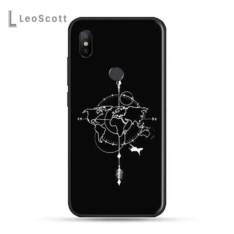

World Map Phone Case For xiaomi Redmi 5 5A plus 7A 8 note 2 3 4 5 5A 6 7 GO K20 A2