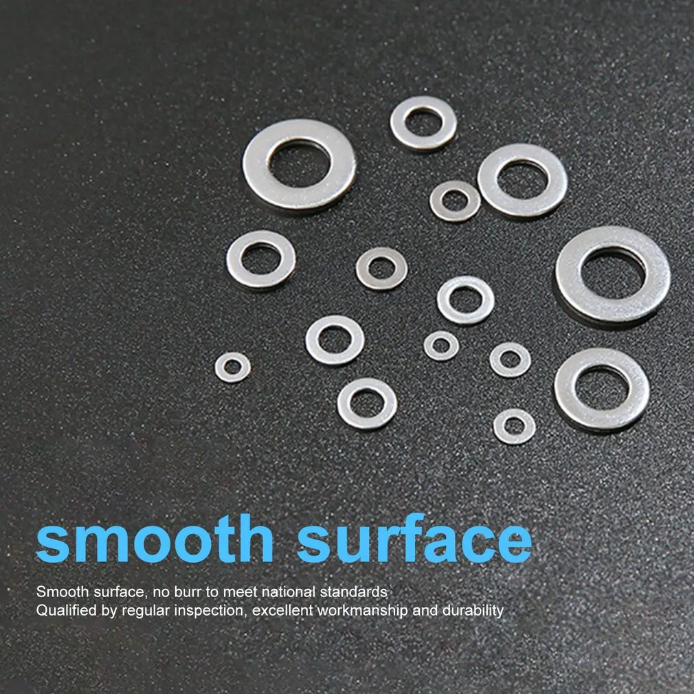 360 шт плоская шайба прокладка из нержавеющей стали Набор Шайб простая M2 M2.5 M3 M4 M5 M6