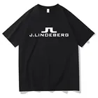Классическая винтажная футболка с логотипом J Lindeberg, футболки с принтом гольферов, популярная футболка для мужчин и женщин, классические футболки, термостойкие Топы