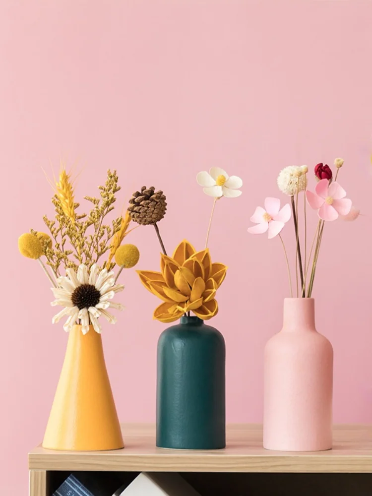 

Flower Vase Nordic Decoration Home Pastoral Flower Arrangement Dried Flower Art Living Room Decoration Home Desktop Decor Pot