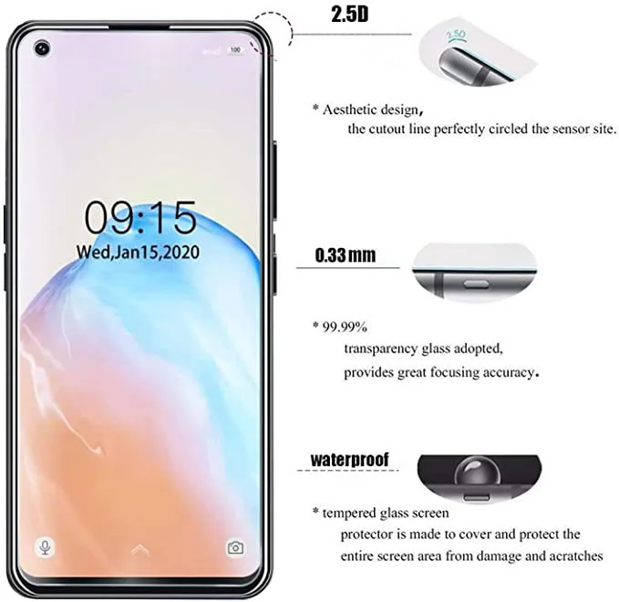 Закаленное стекло для Oukitel C18 Pro 9H 2.5D защитная пленка Взрывозащищенная прозрачная